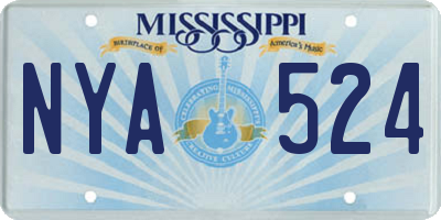 MS license plate NYA524