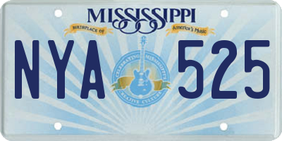 MS license plate NYA525