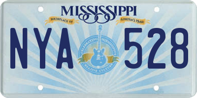 MS license plate NYA528