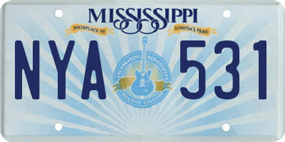 MS license plate NYA531