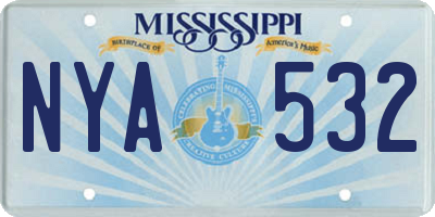 MS license plate NYA532