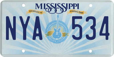 MS license plate NYA534