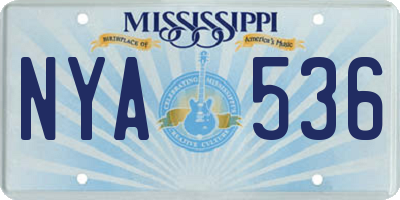 MS license plate NYA536