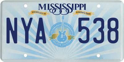 MS license plate NYA538