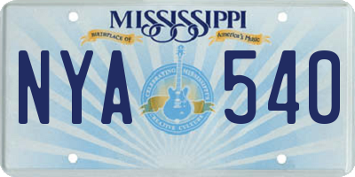 MS license plate NYA540