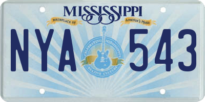 MS license plate NYA543