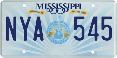 MS license plate NYA545