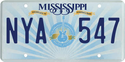 MS license plate NYA547