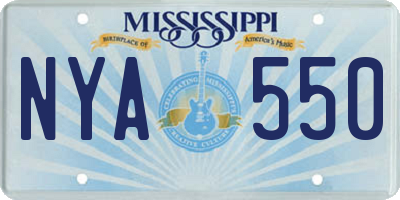 MS license plate NYA550