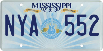 MS license plate NYA552