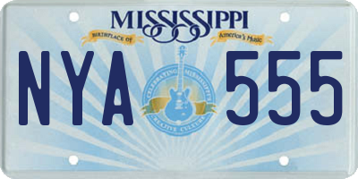 MS license plate NYA555