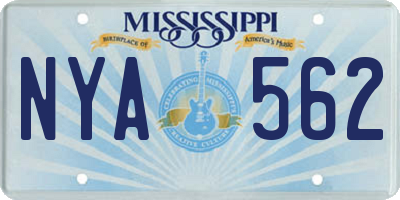 MS license plate NYA562