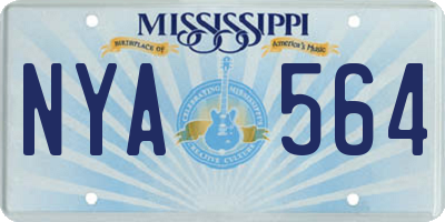 MS license plate NYA564