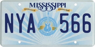 MS license plate NYA566