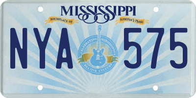 MS license plate NYA575