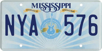 MS license plate NYA576