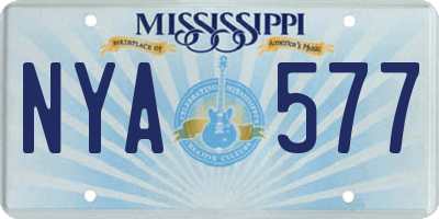 MS license plate NYA577