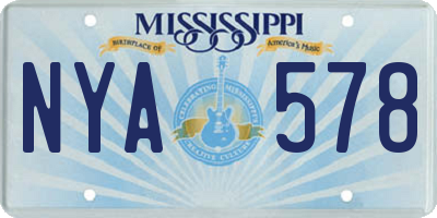 MS license plate NYA578