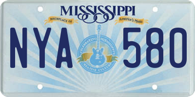 MS license plate NYA580