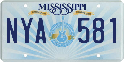 MS license plate NYA581
