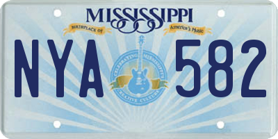 MS license plate NYA582