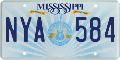 MS license plate NYA584