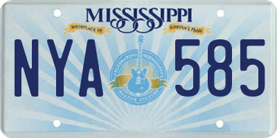 MS license plate NYA585