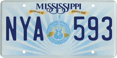 MS license plate NYA593