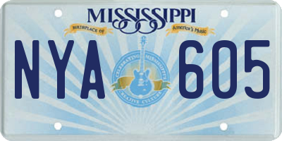 MS license plate NYA605