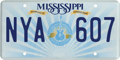 MS license plate NYA607