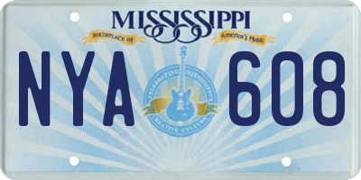 MS license plate NYA608