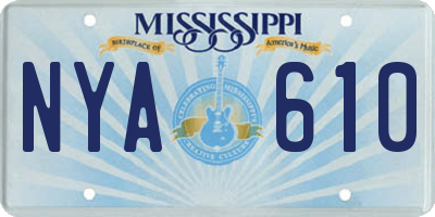 MS license plate NYA610