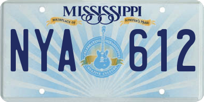 MS license plate NYA612