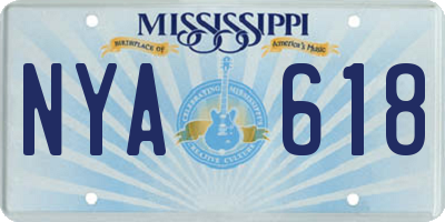 MS license plate NYA618