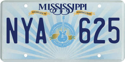 MS license plate NYA625
