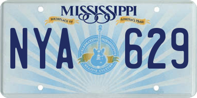 MS license plate NYA629