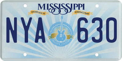 MS license plate NYA630