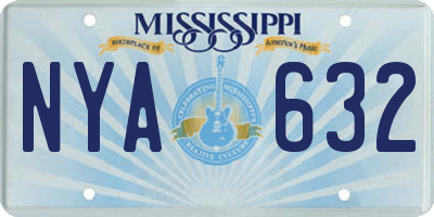 MS license plate NYA632