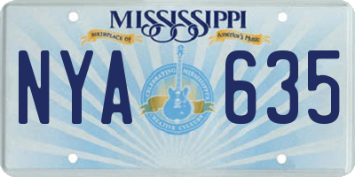 MS license plate NYA635