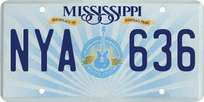 MS license plate NYA636