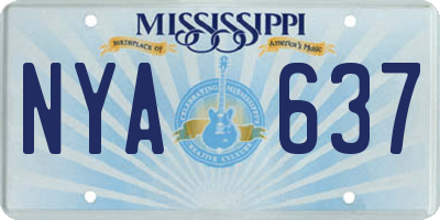 MS license plate NYA637