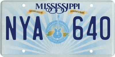 MS license plate NYA640