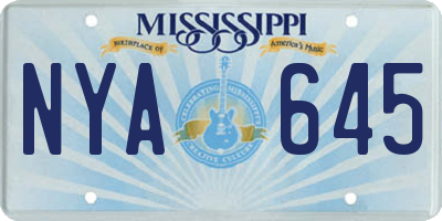 MS license plate NYA645