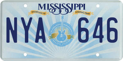 MS license plate NYA646