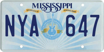 MS license plate NYA647