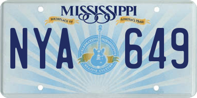 MS license plate NYA649
