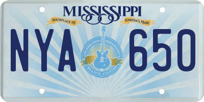 MS license plate NYA650