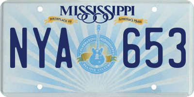 MS license plate NYA653