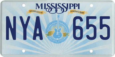 MS license plate NYA655