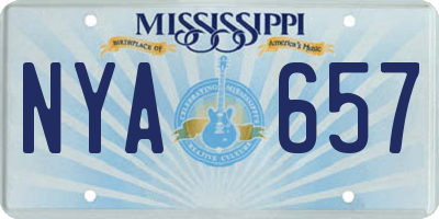 MS license plate NYA657